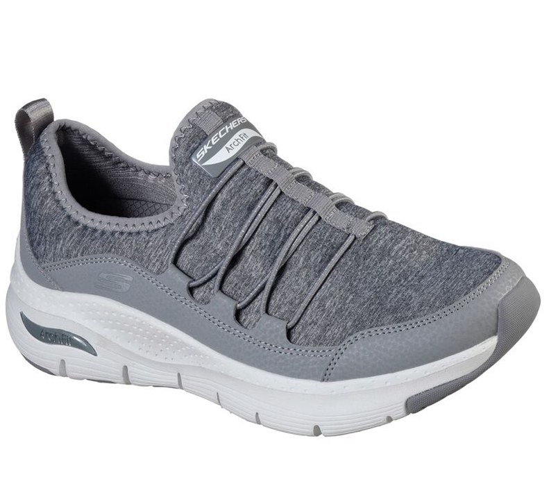 Skechers Dam Grå Sneakers - Arch Fit - Rainbow View - Sverige (VPOQJ-3987)
